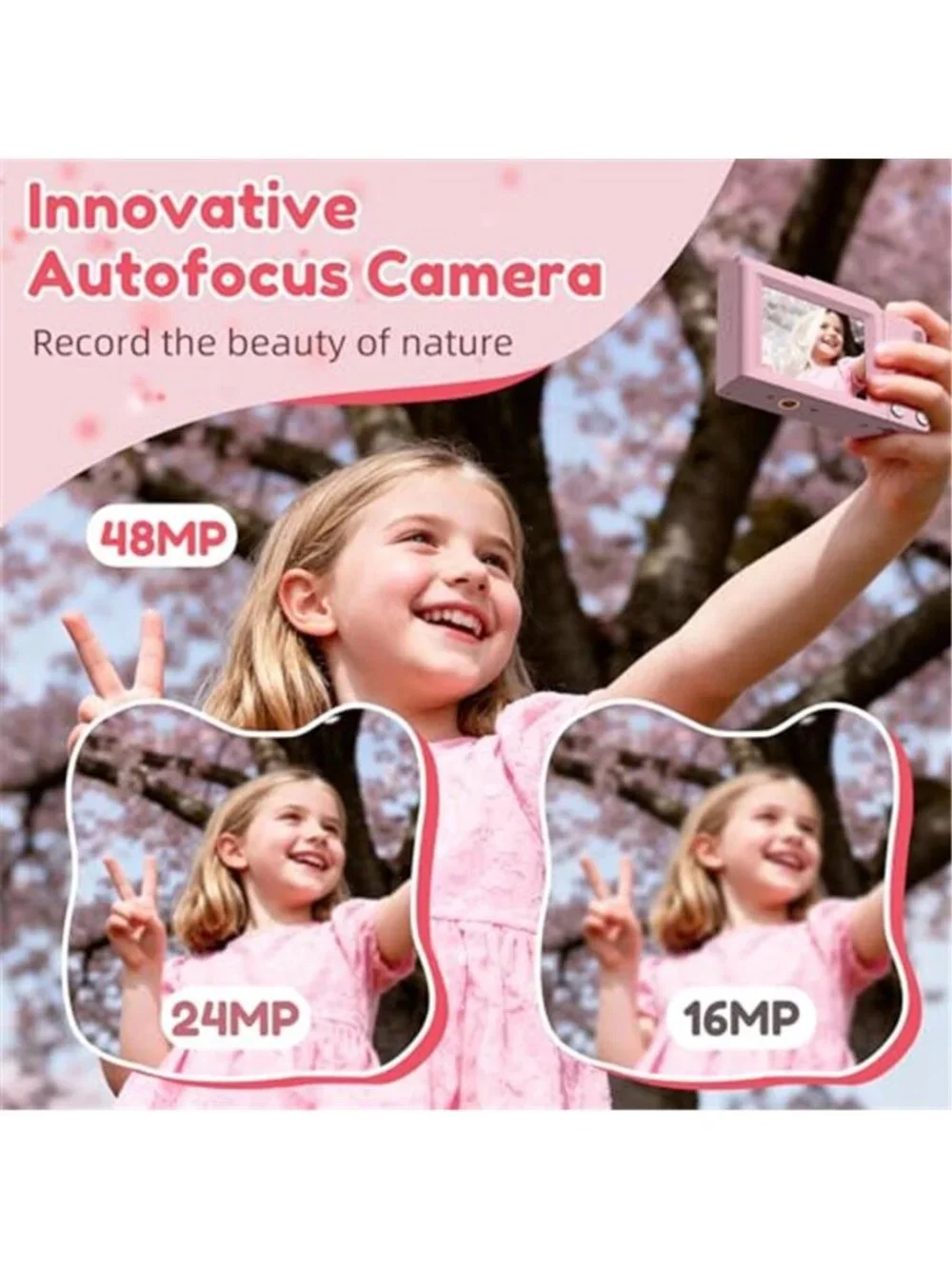 Digital Camera, FHD 4K Digital Point and Shoot Camera with 16X Zoom Anti Shake